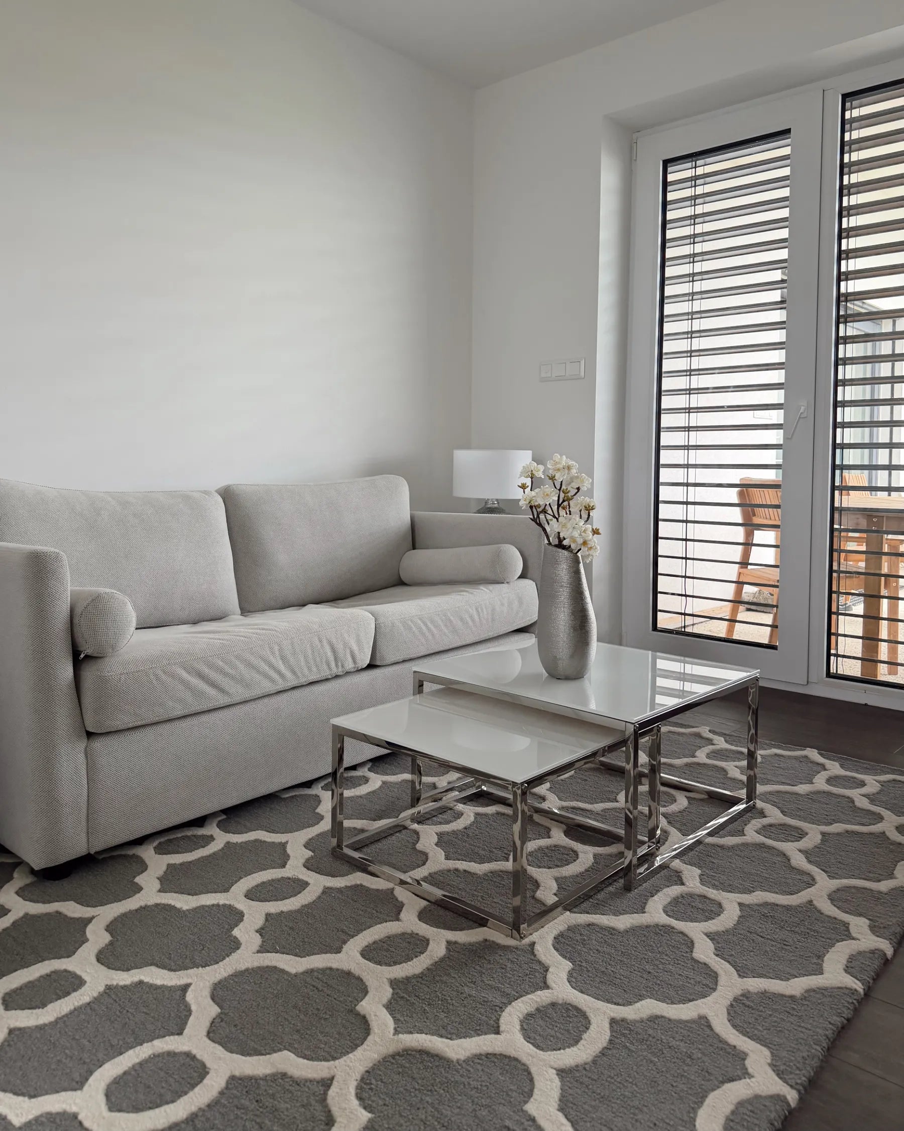 Set of 2 Coffee Tables BREA Tempered Glass White