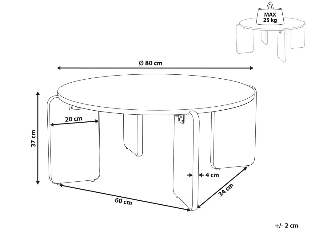 Coffee Table LUNO Marble Beige