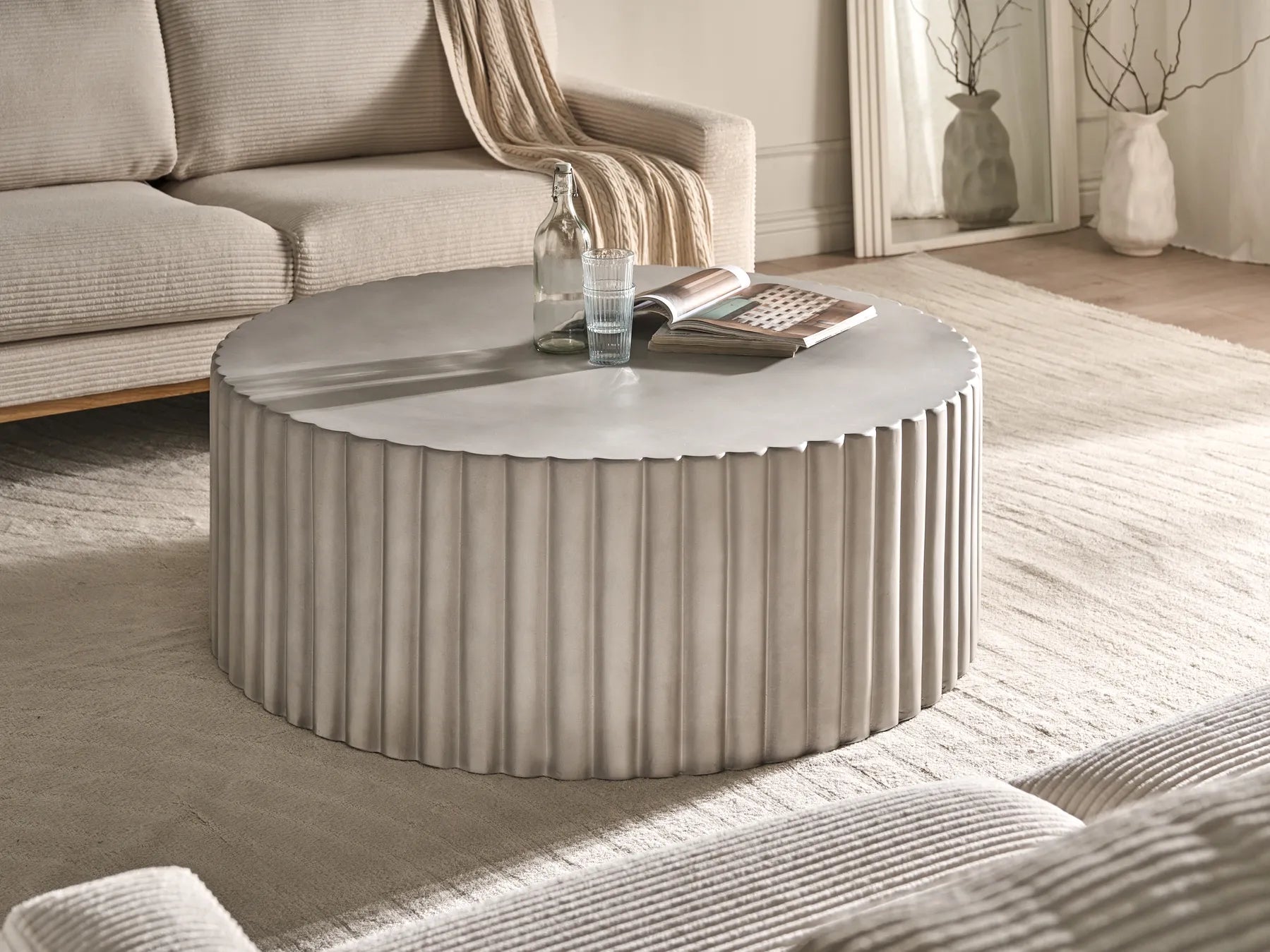 Coffee Table POZZA 117 cm 117 cm Grey