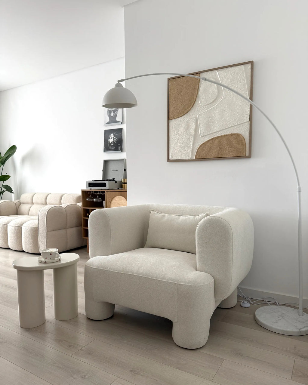 Armchair HOGBO Fabric White