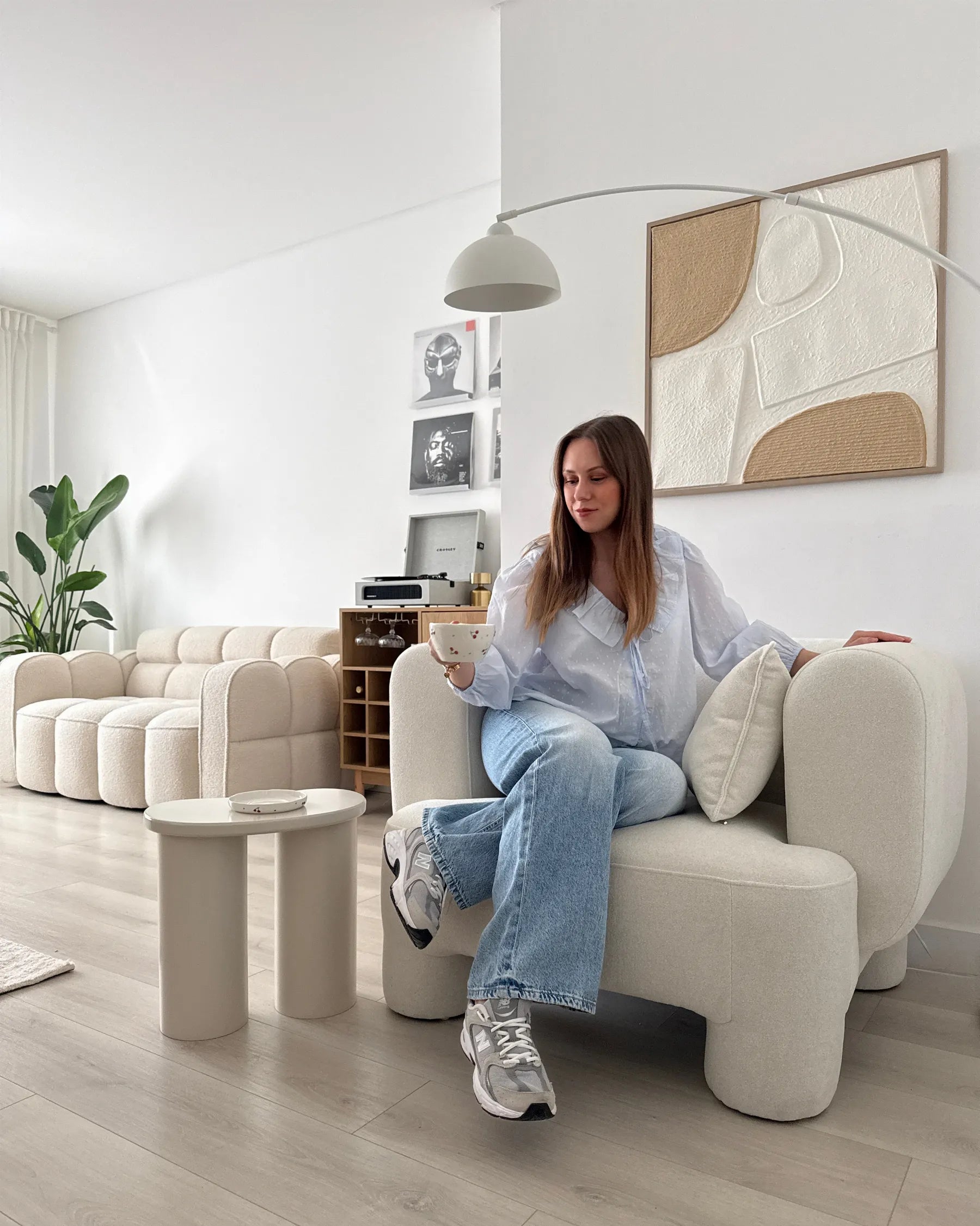 Armchair HOGBO Fabric White