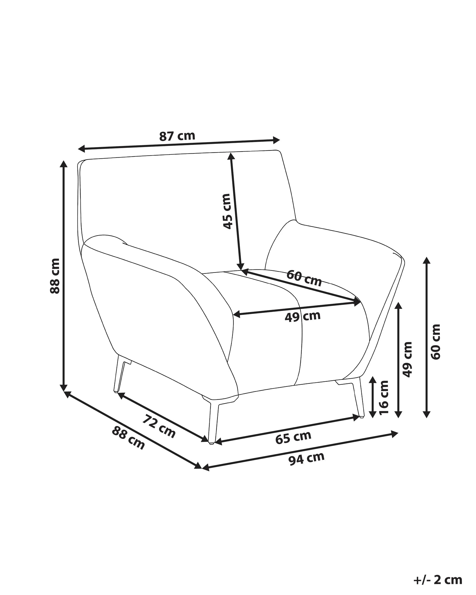 Armchair LAKENE Fabric Beige