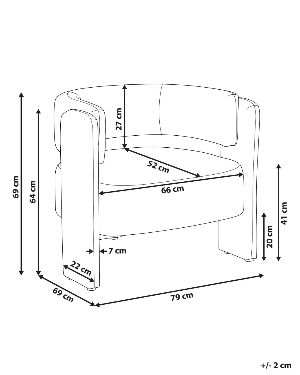 Armchair MAGGEBY Fabric Off-White
