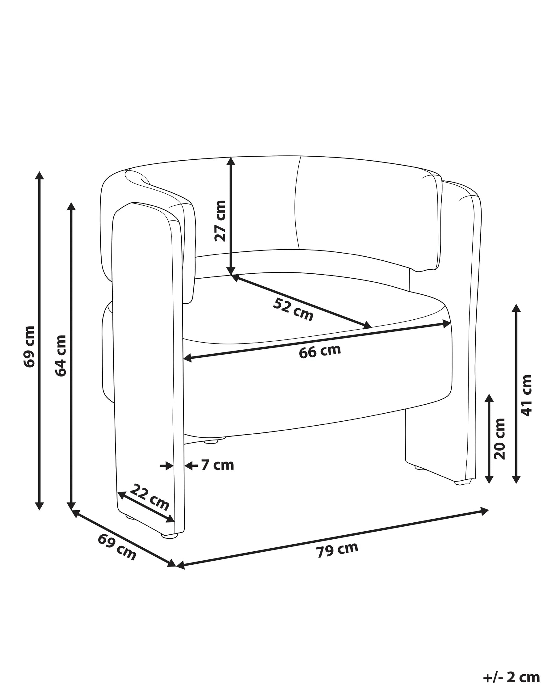 Armchair MAGGEBY Fabric Off-White