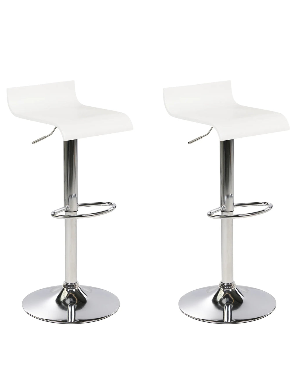 Set of 2 Bar Chairs VALENCIA Swivel White