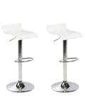 Set of 2 Bar Chairs VALENCIA Swivel White
