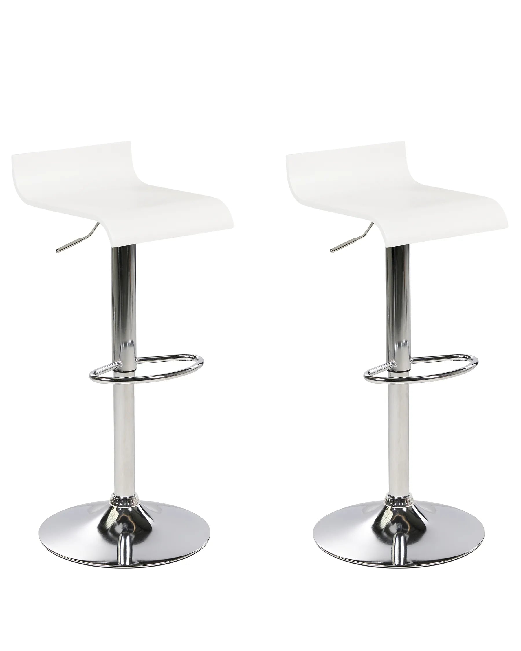 Set of 2 Bar Chairs VALENCIA Swivel White