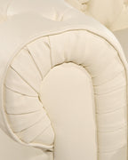 Armchair CHESTERFIELD Leather Light Beige