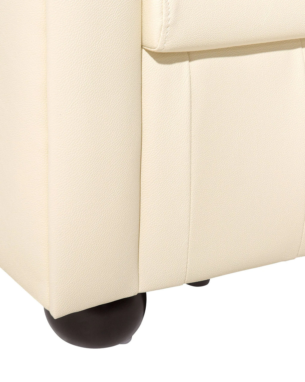 Armchair CHESTERFIELD Leather Light Beige