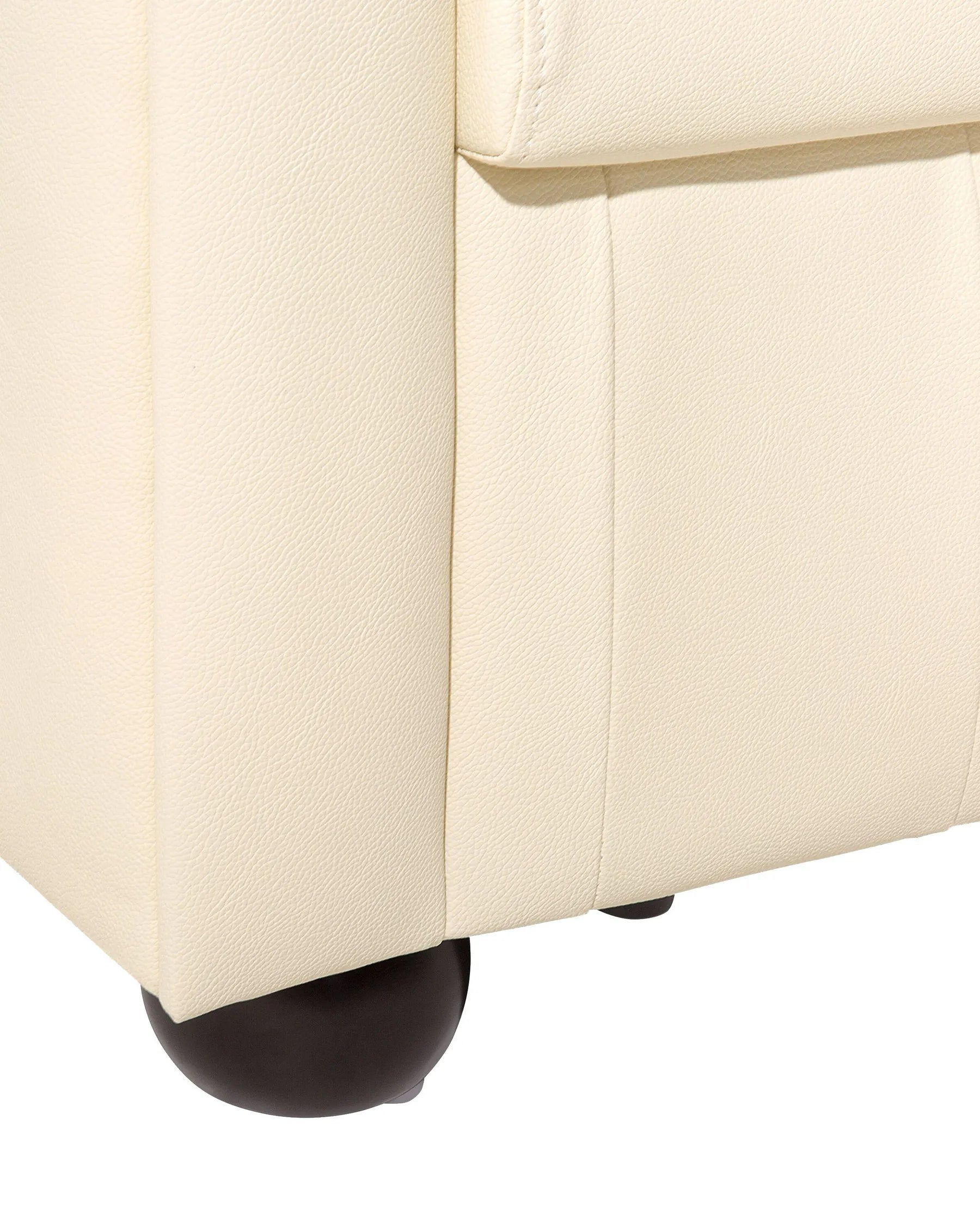 Armchair CHESTERFIELD Leather Light Beige
