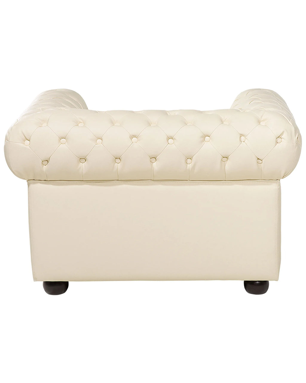 Armchair CHESTERFIELD Leather Light Beige