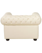 Armchair CHESTERFIELD Leather Light Beige