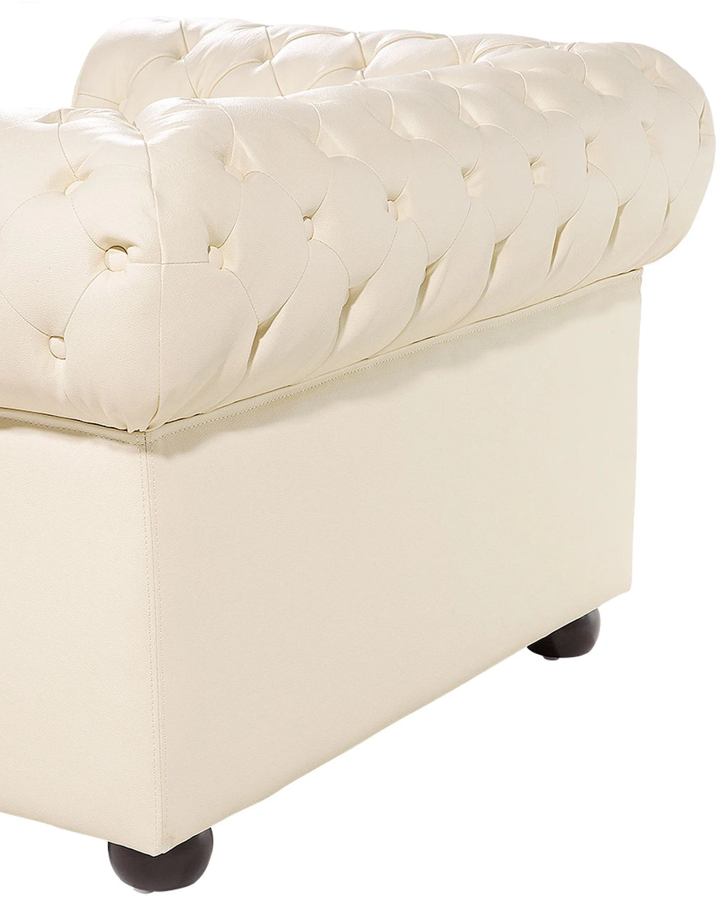Armchair CHESTERFIELD Leather Light Beige