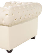 Armchair CHESTERFIELD Leather Light Beige