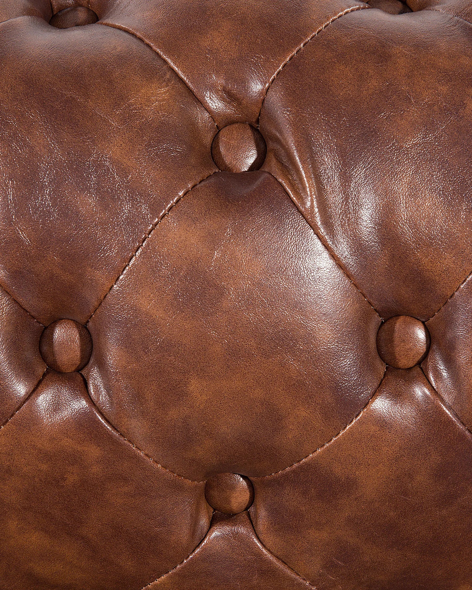 Armchair CHESTERFIELD Faux Leather Golden Brown