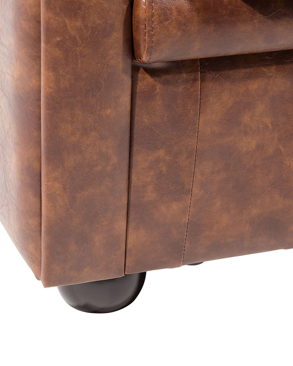 Armchair CHESTERFIELD Faux Leather Golden Brown