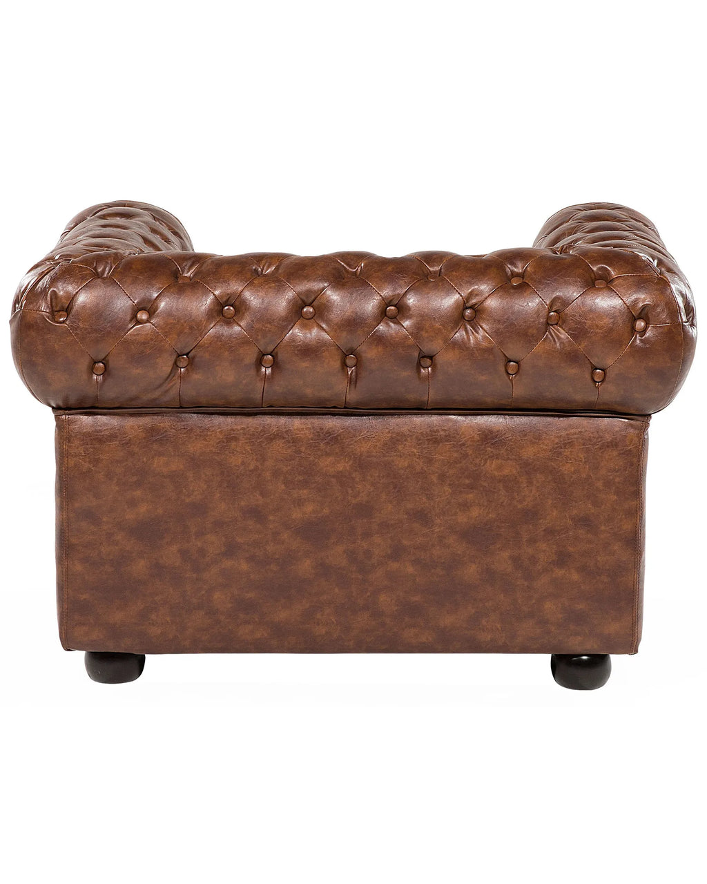 Armchair CHESTERFIELD Faux Leather Golden Brown