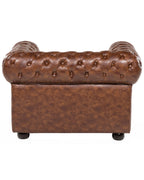 Armchair CHESTERFIELD Faux Leather Golden Brown