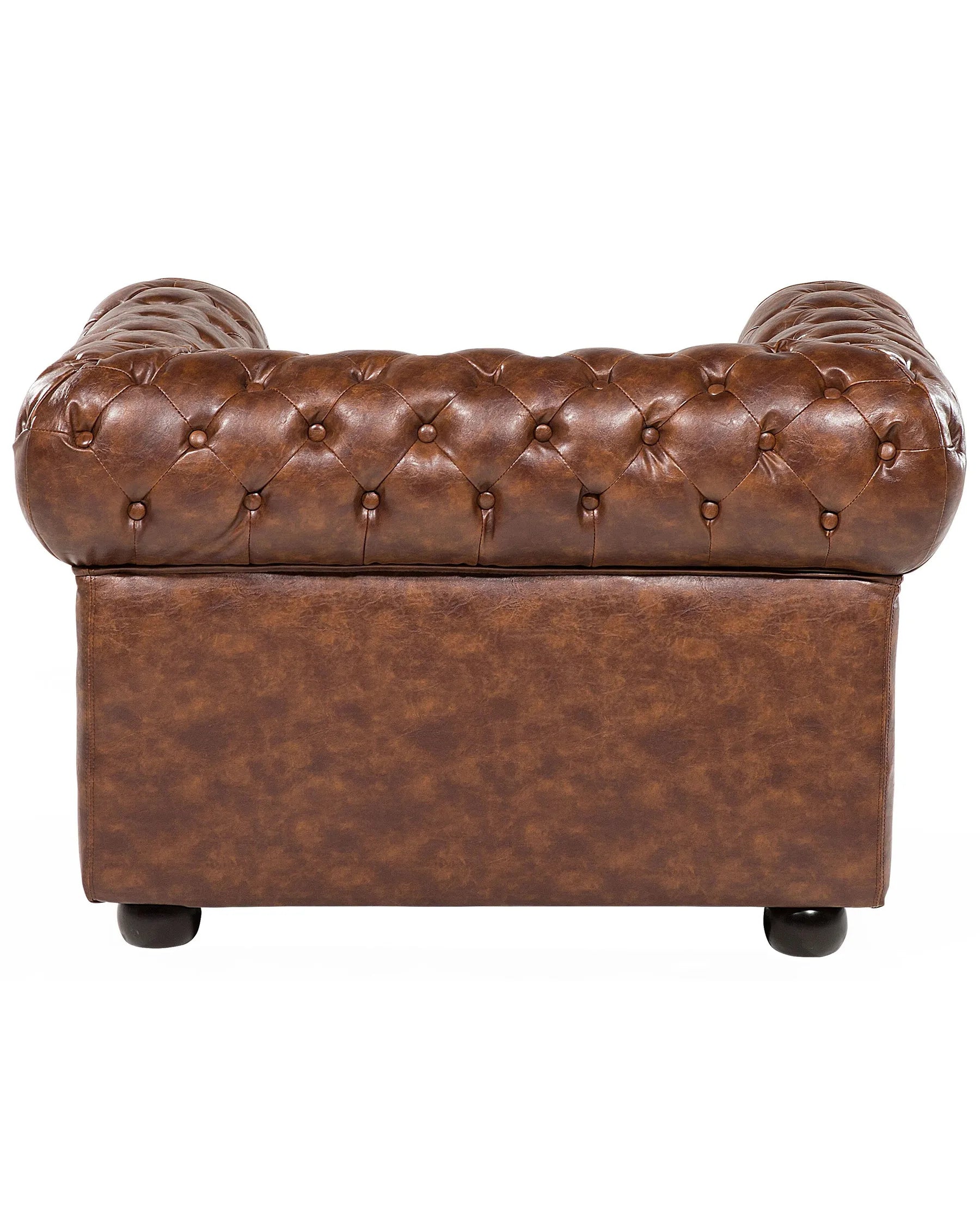Armchair CHESTERFIELD Faux Leather Golden Brown