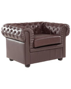 Armchair CHESTERFIELD Leather Brown