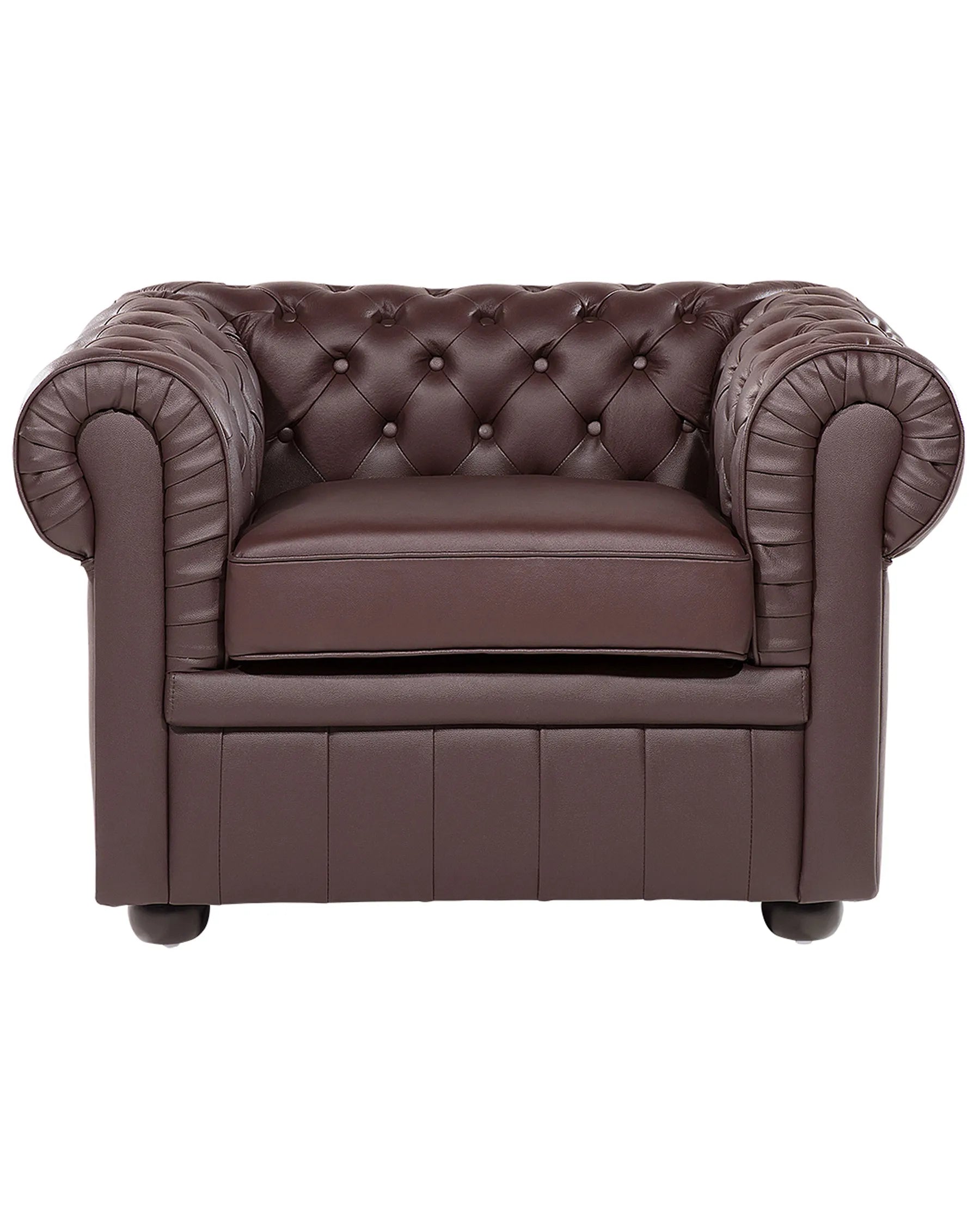 Armchair CHESTERFIELD Leather Brown