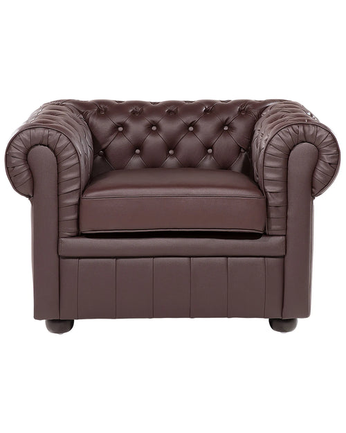 Armchair CHESTERFIELD Leather Brown