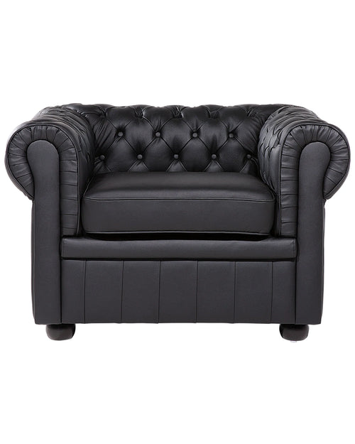 Armchair CHESTERFIELD Leather Black