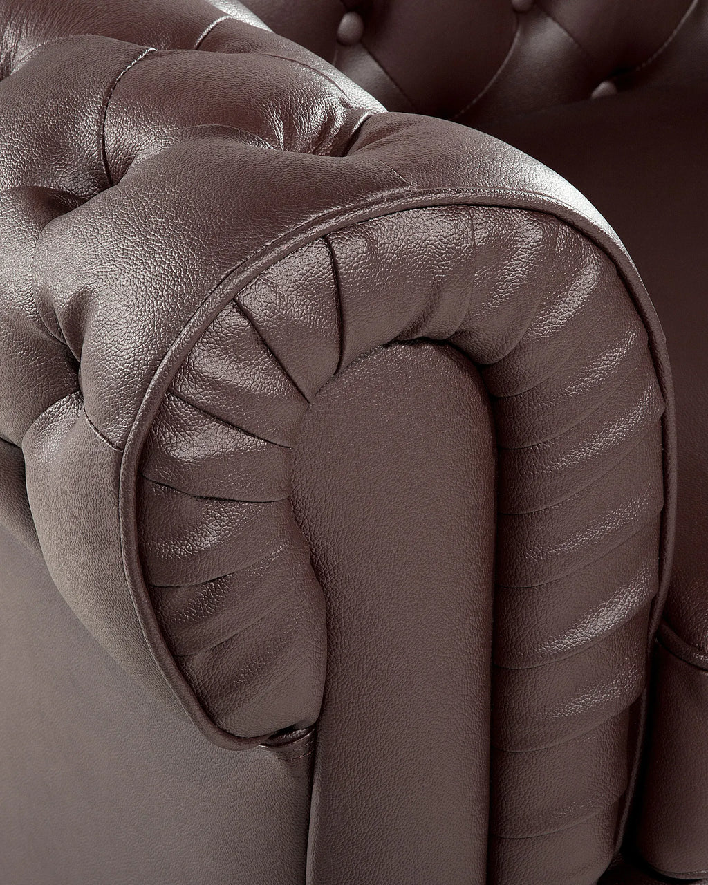 Armchair CHESTERFIELD Leather Brown