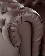 Armchair CHESTERFIELD Leather Brown