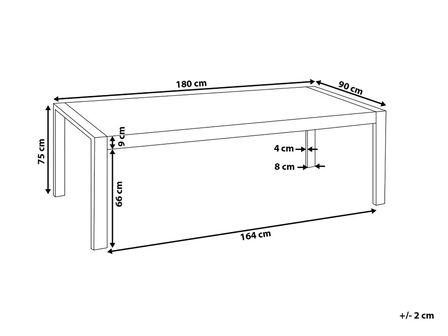 Dining Table ARCTIC Silver 180 cm 90 cm
