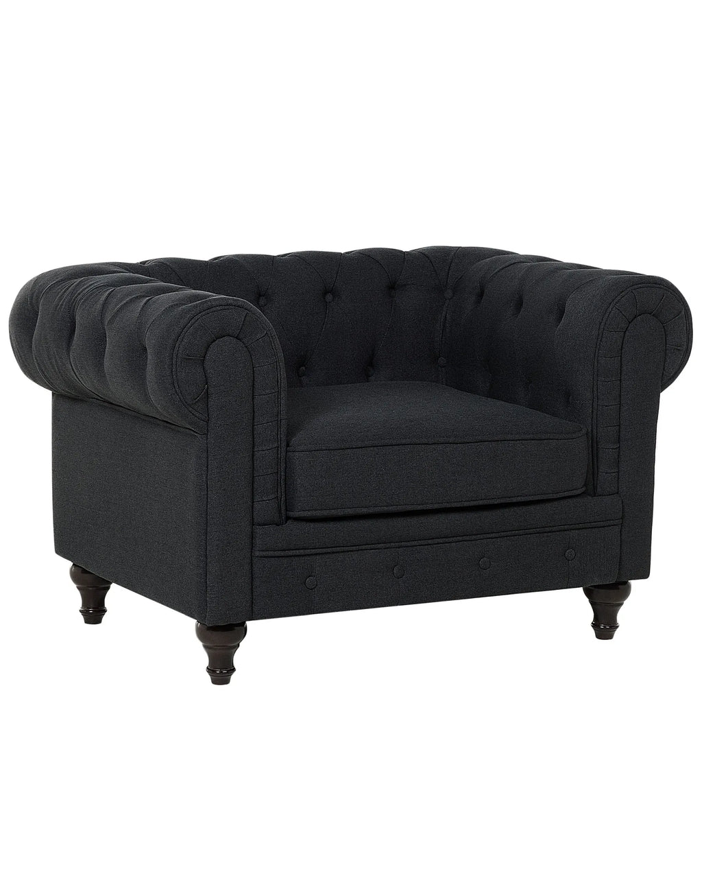 Armchair CHESTERFIELD Fabric Graphite Grey