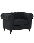 Armchair CHESTERFIELD Fabric Graphite Grey