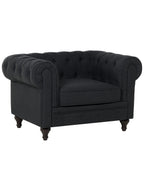 Armchair CHESTERFIELD Fabric Graphite Grey