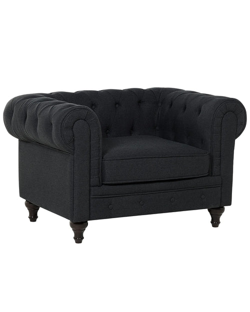 Armchair CHESTERFIELD Fabric Graphite Grey