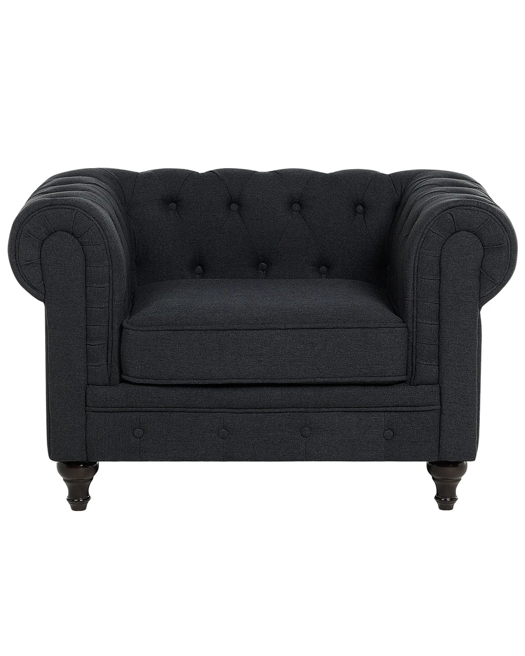 Armchair CHESTERFIELD Fabric Graphite Grey