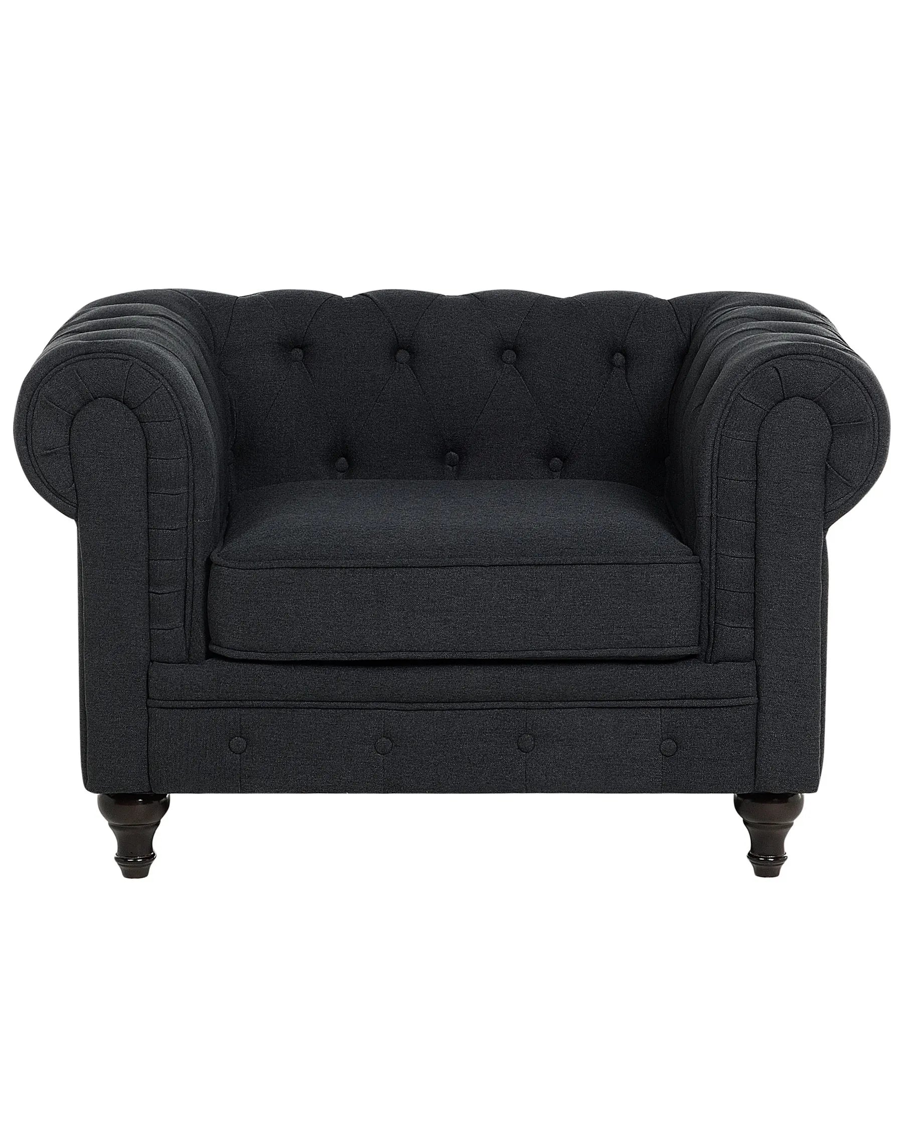 Armchair CHESTERFIELD Fabric Graphite Grey