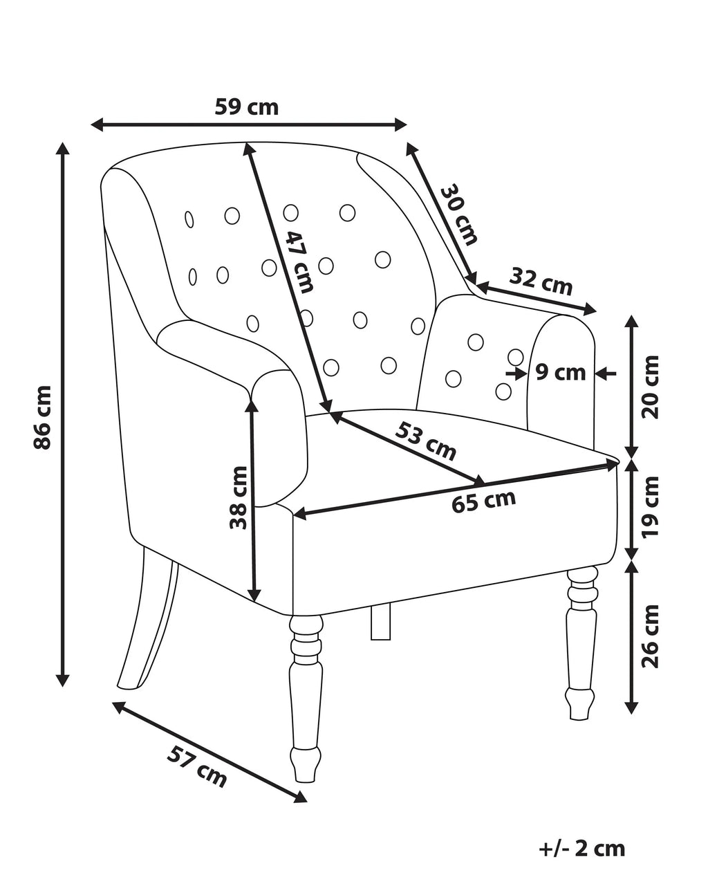 Armchair MANDAL Fabric Pink
