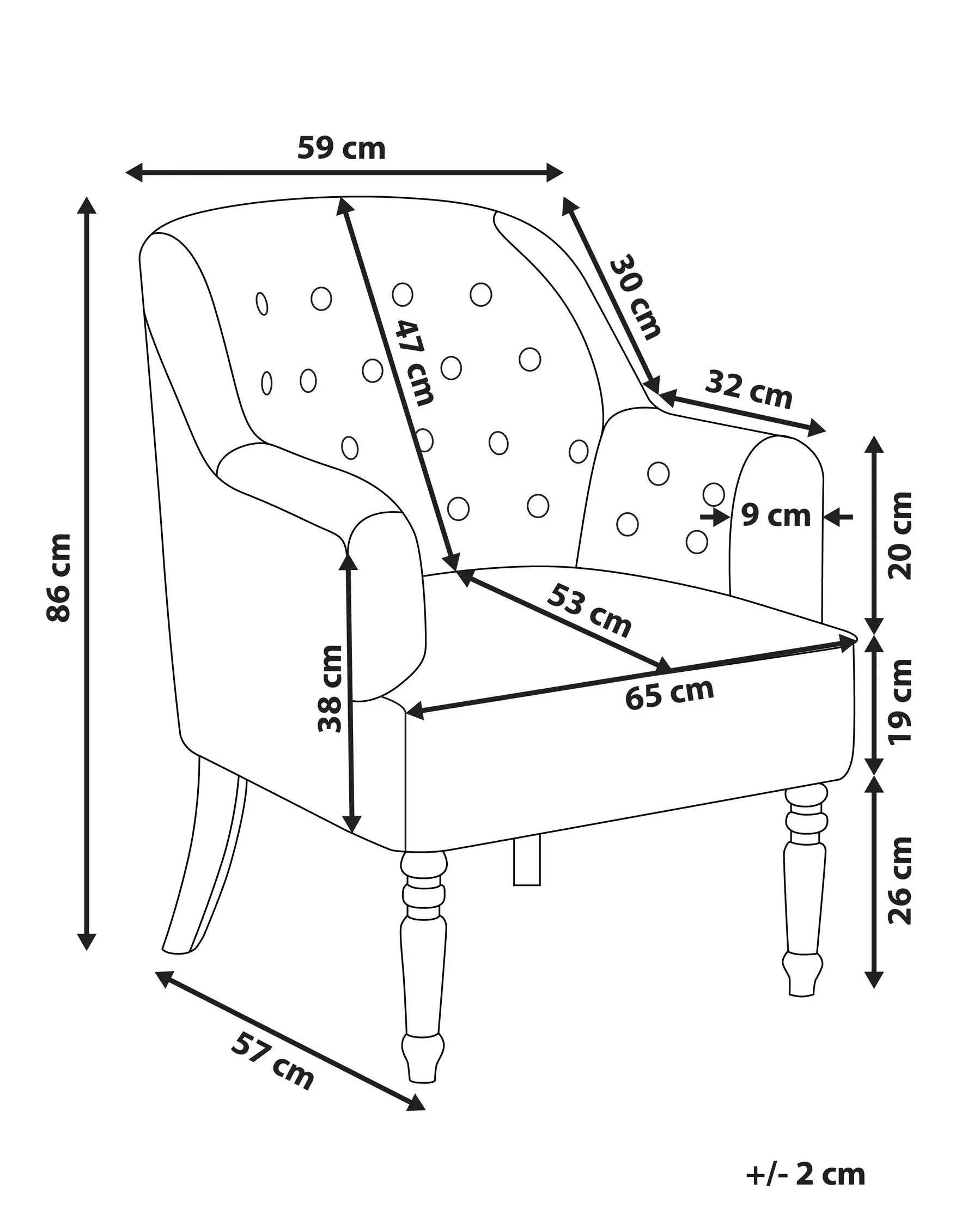 Armchair MANDAL Fabric Pink