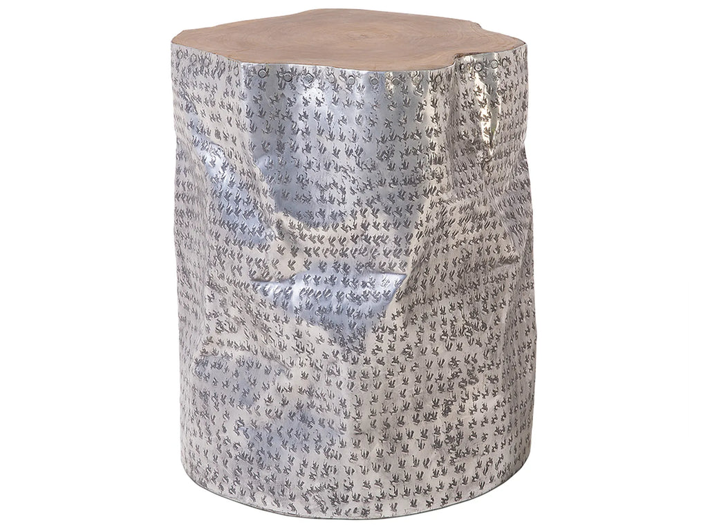 Side Table GORDON Teak Wood Silver