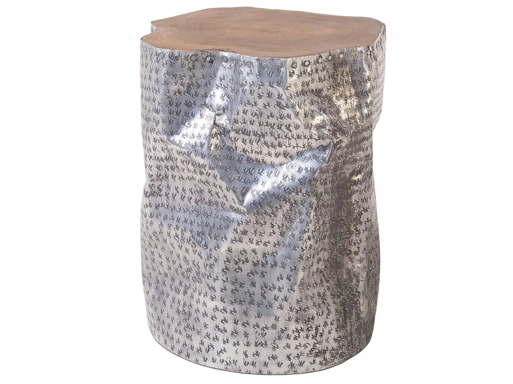 Side Table GORDON Teak Wood Silver