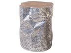 Side Table GORDON Teak Wood Silver