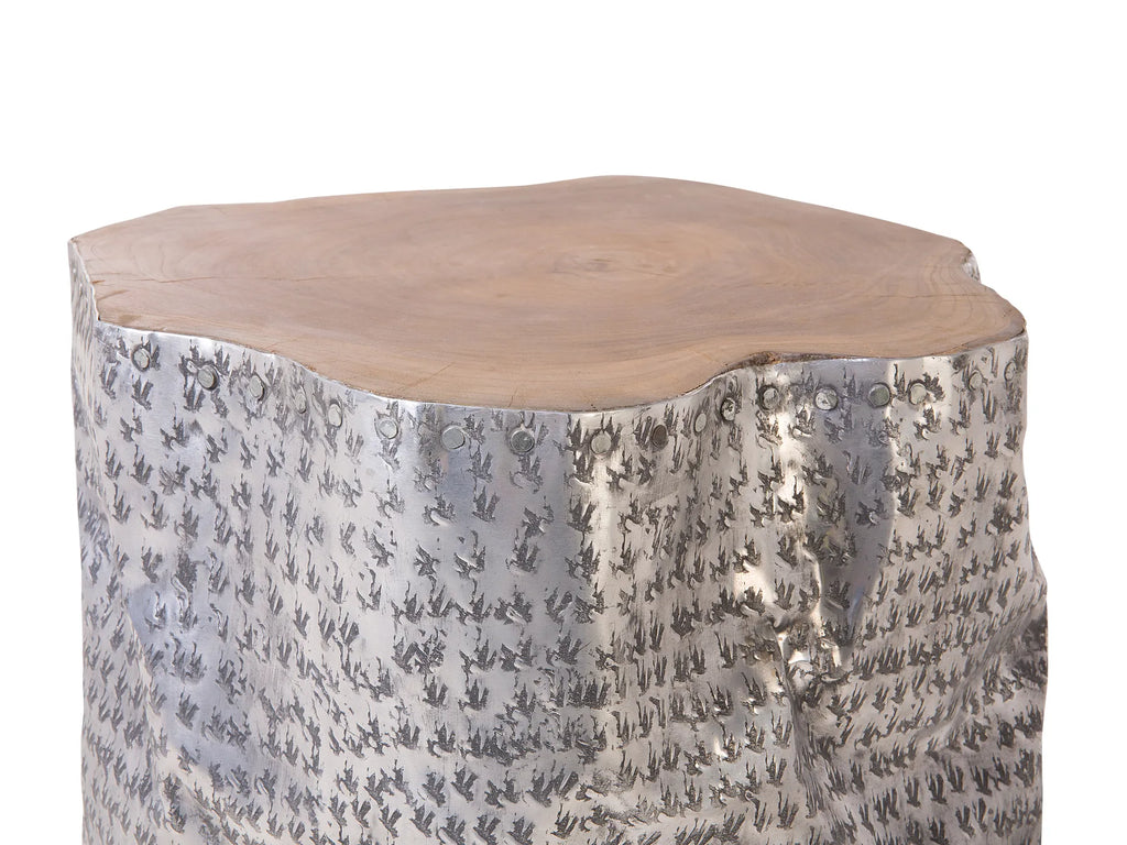 Side Table GORDON Teak Wood Silver