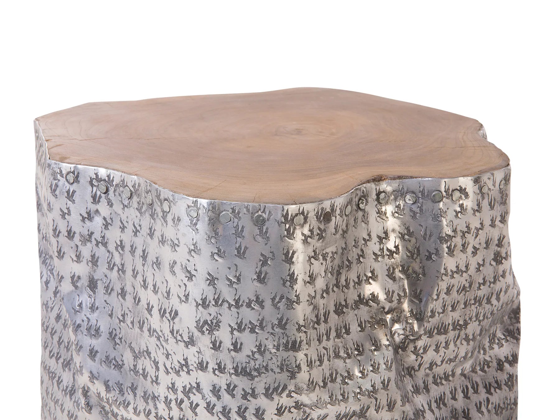 Side Table GORDON Teak Wood Silver