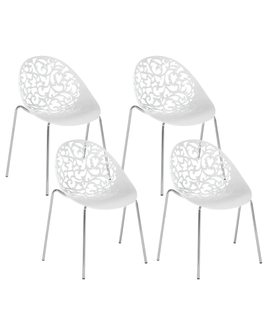 Set of 4 Dining Chairs MUMFORD White