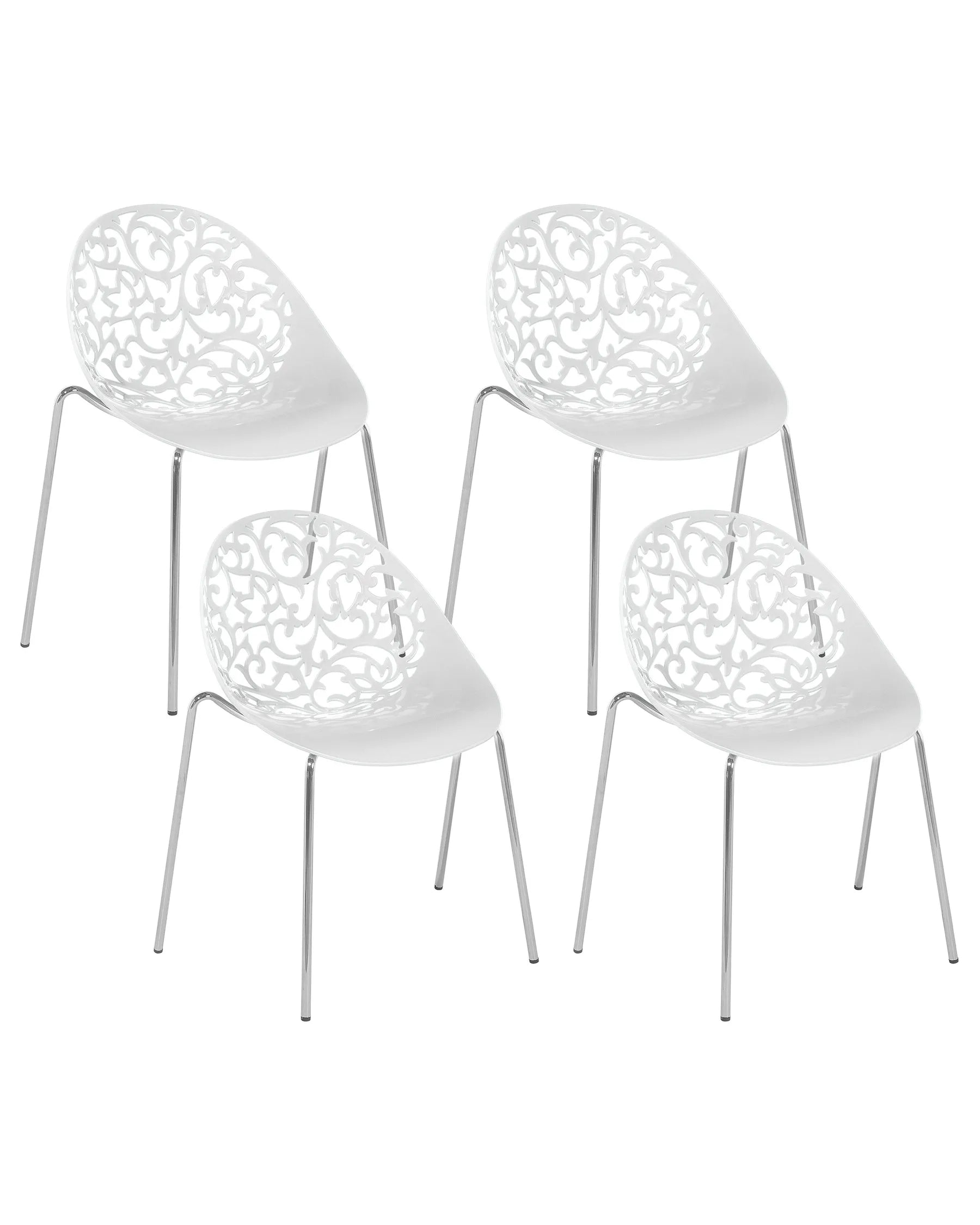 Set of 4 Dining Chairs MUMFORD White