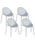 Set of 4 Dining Chairs MUMFORD Light Grey