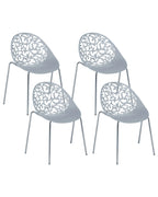 Set of 4 Dining Chairs MUMFORD Light Grey
