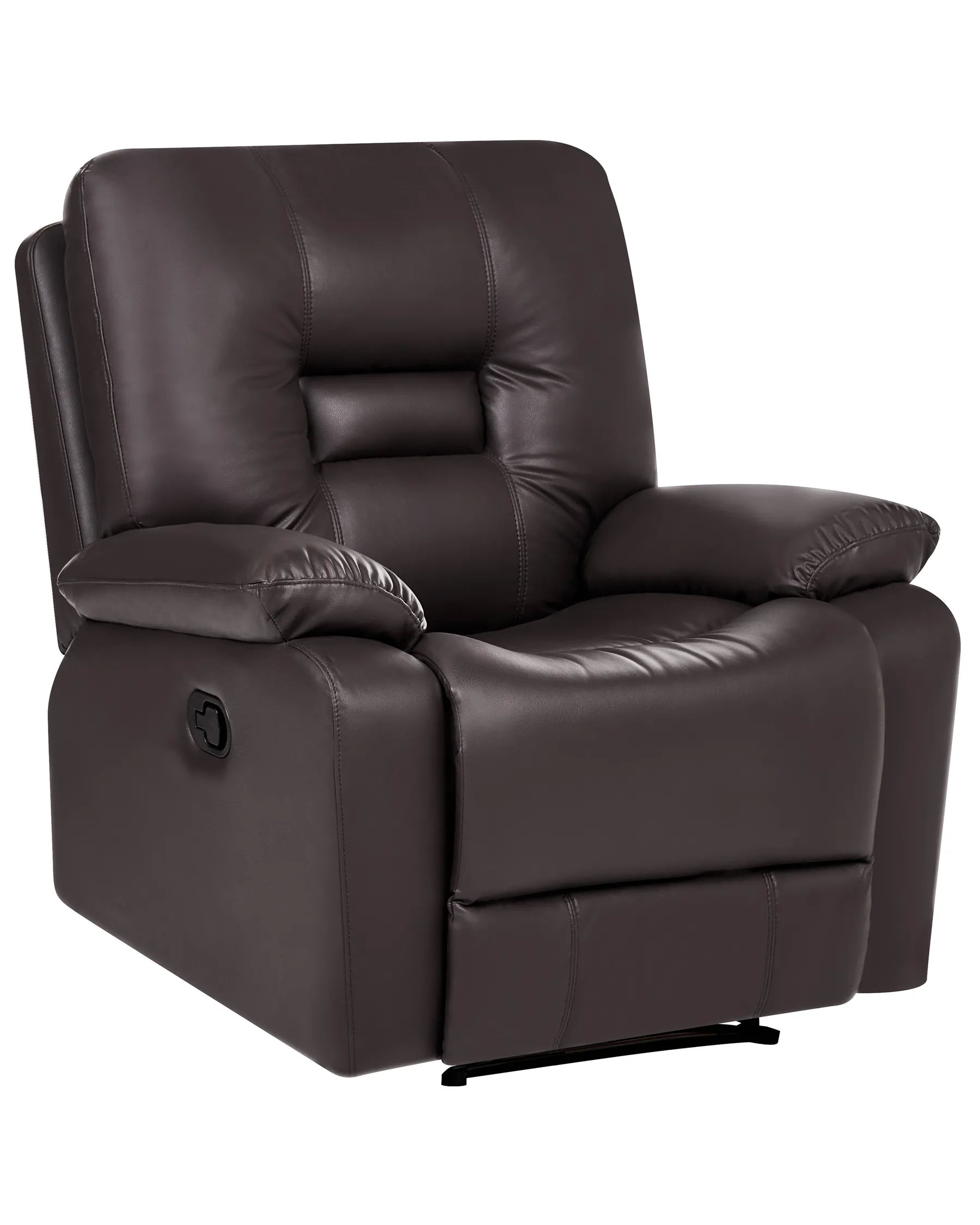 Recliner Chair BERGEN with Footrest Faux Leather Brown