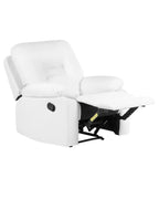 Recliner Chair BERGEN with Footrest Faux Leather White