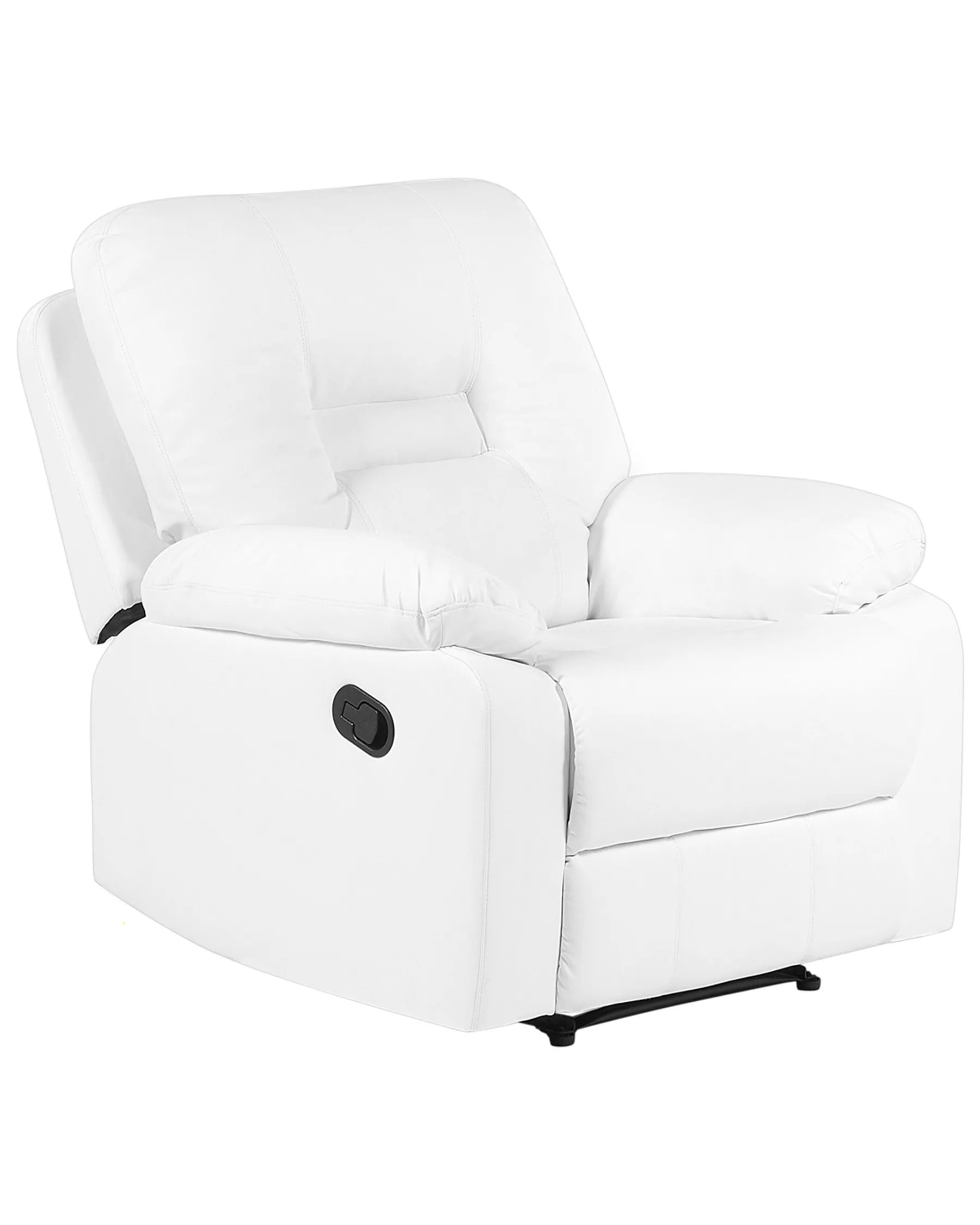 Recliner Chair BERGEN with Footrest Faux Leather White